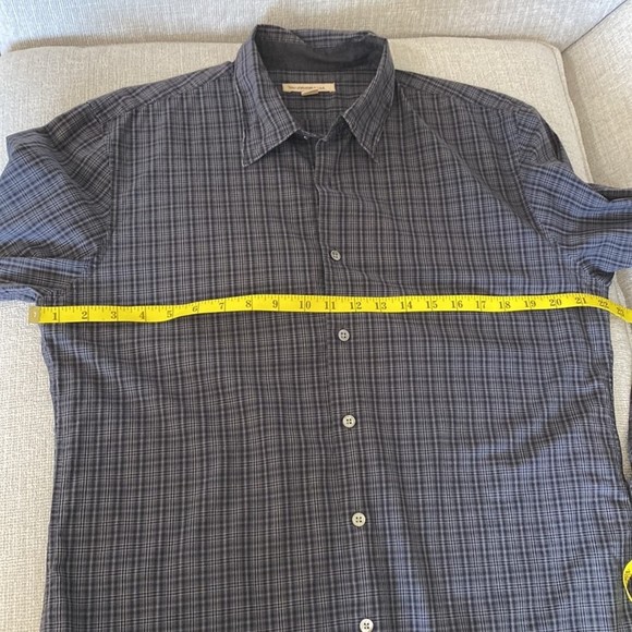 John Varvatos Stripped Checkered Black Gray Long Sleeve Button Down Men's L - Picture 5 of 6